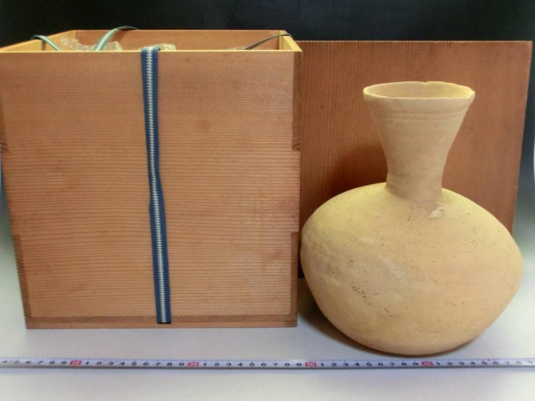 土器■須恵器 発掘品 下蕪 丸壺 花瓶 大壷 古美術 時代物 骨董22.8cm■