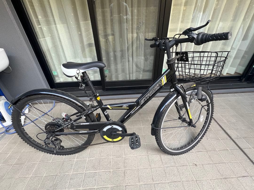 SAIMOTO ジュニア自転車 6段変速 黒