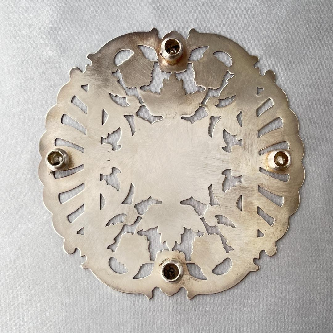 【透かし】 ティーセンター / ポットマット 【シルバープレート】