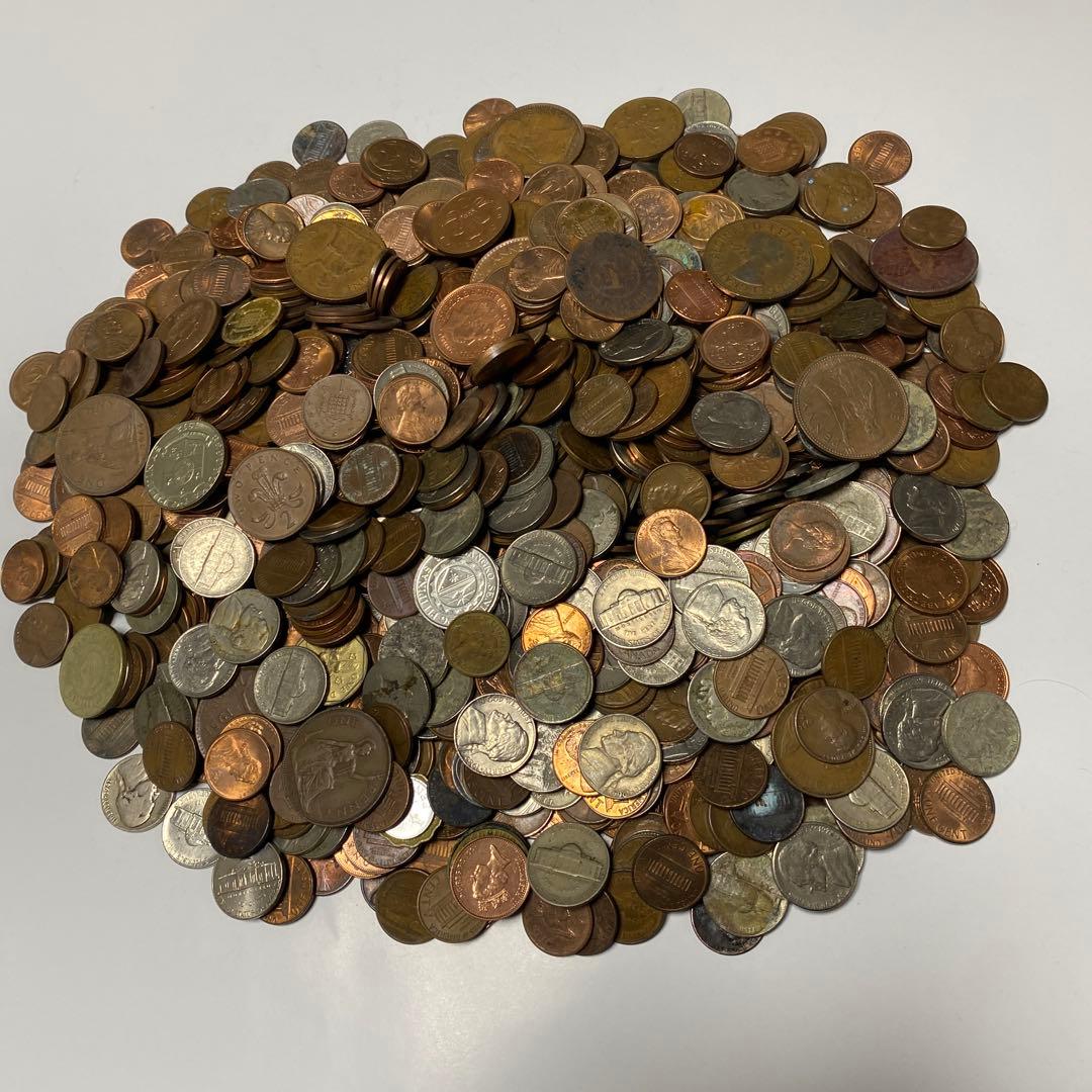 外国 昔の貨幣 古銭 世界のまとめ売り 正味3.6kg NO.41