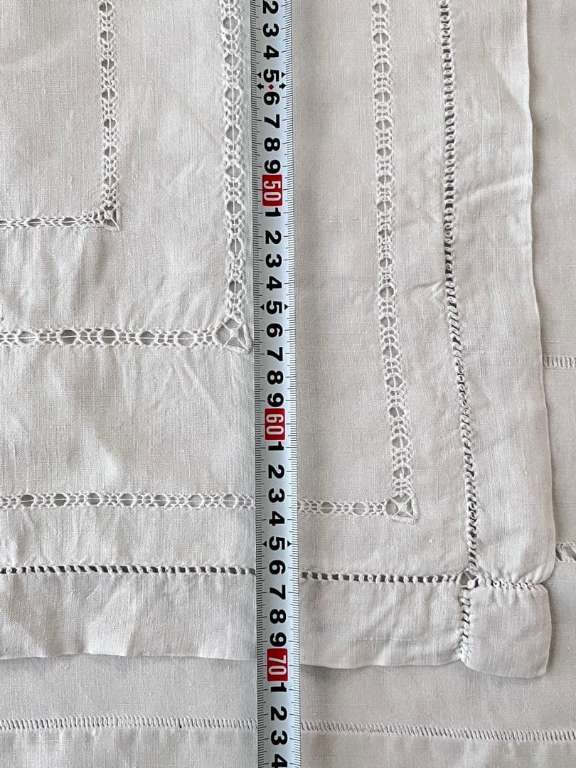 【美品】フランスアンティーク 天使と手刺繍OHモノグラムクッションカバー3151