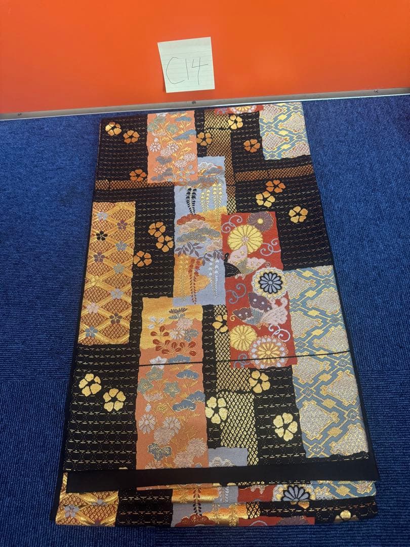 2693袋帯 古代彫金紋 西陣織 金糸　高級上質上品　約440cm 未使用