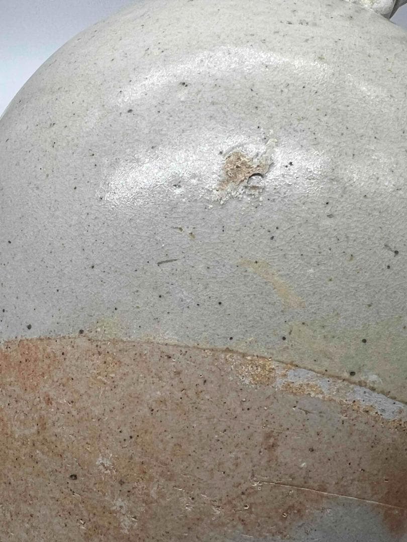 唐時代 白磁双龍耳大尊 巩県窯白瓷 【旧家旧蔵】　希少貴重　花入(B-68)