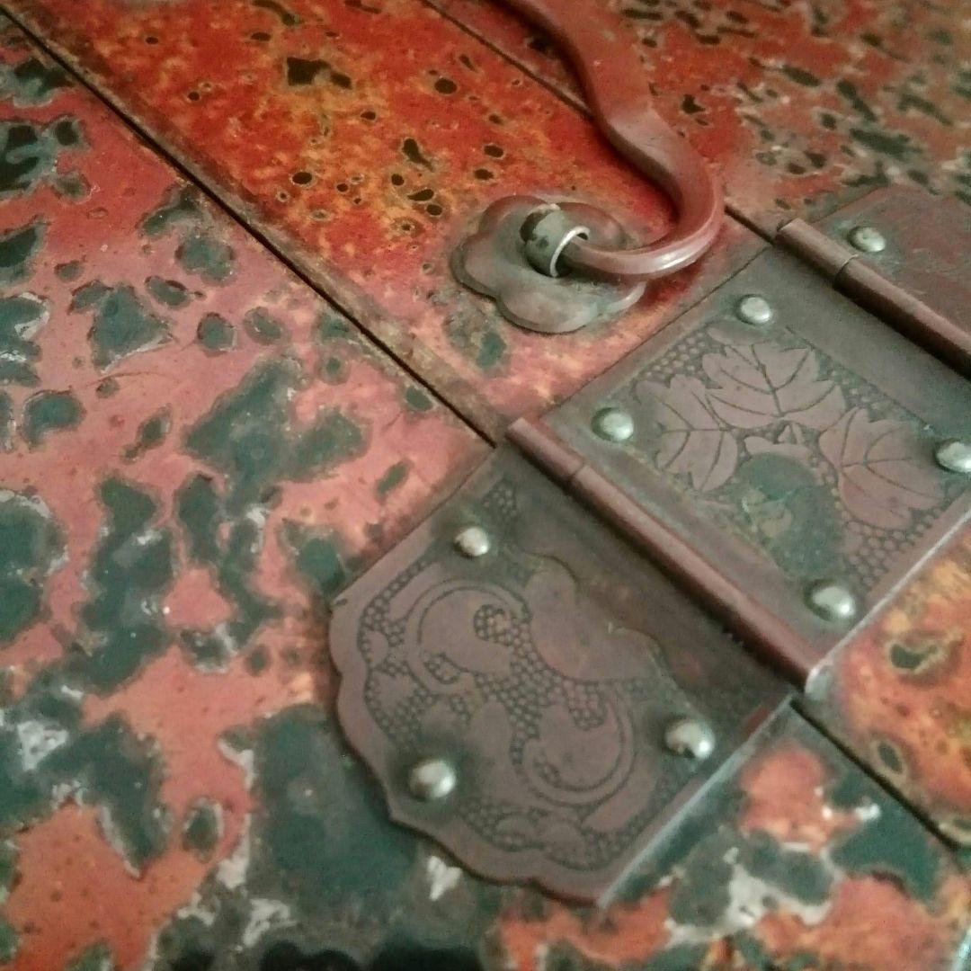 木製　手提げ箱　漆仕上げ　津軽塗　江戸　明治　和骨董　アンティーク