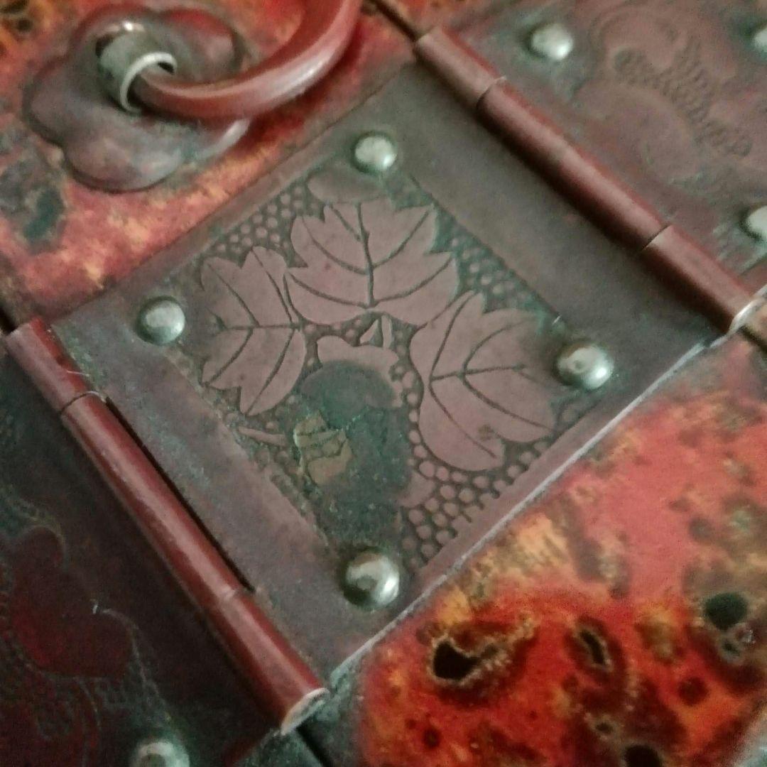 木製　手提げ箱　漆仕上げ　津軽塗　江戸　明治　和骨董　アンティーク