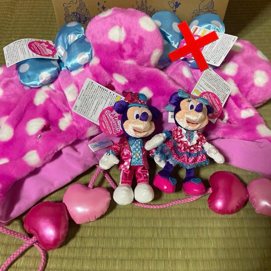 ミニーファンダーランド ミッキー ミニー ぬいぐるみバッジ ファンキャップ