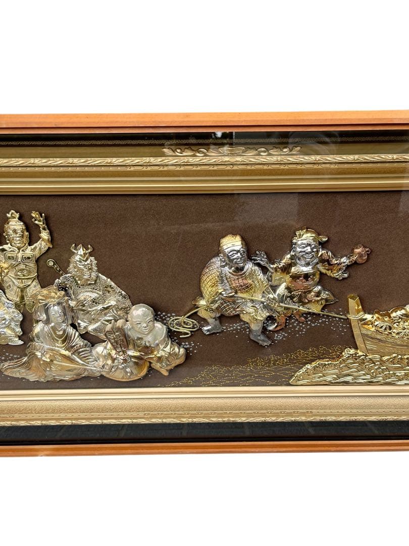 七福神 立体額装 黄金宝船 フレームアート 開運 招福 縁起物 インテリア