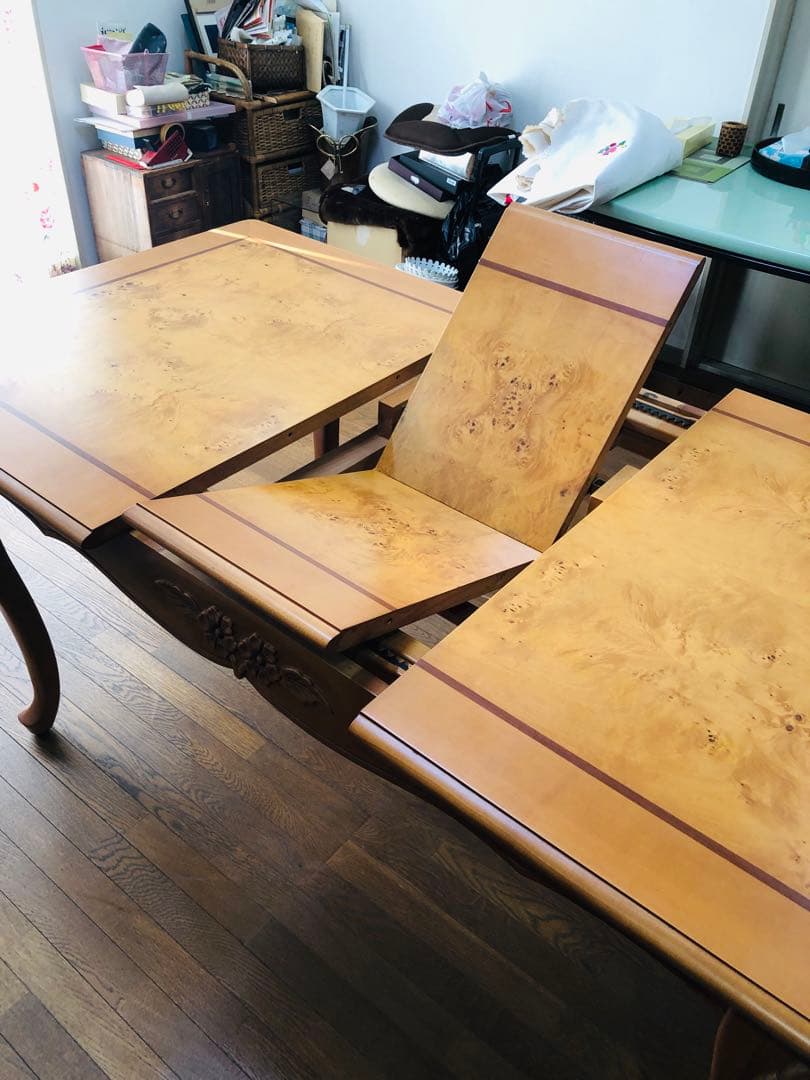 ビンテージ クイーンアンスタイル ダイニングテーブル　エクステンション　伸長式