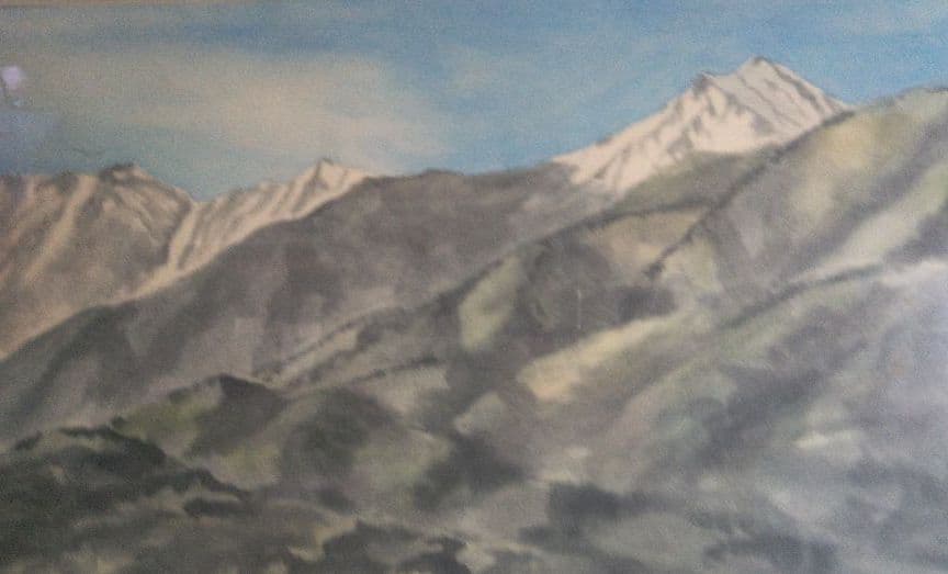 安曇野五月晴れ　常念岳をのぞむ