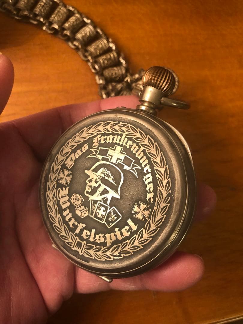 ビンテージ　スカル　髑髏　骸骨　インダストリアル　ドイツ　懐中時計　アンティーク