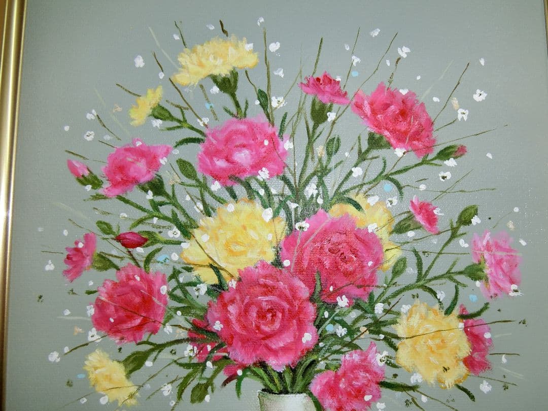 【ART】千賀節子真筆(カーネーション)4号