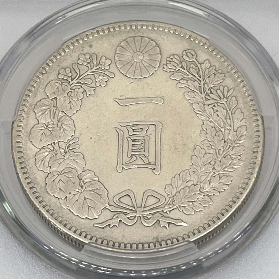 CAG CLEANED AU DETAIL 明治三十七年 新一円銀貨 新一圓銀貨