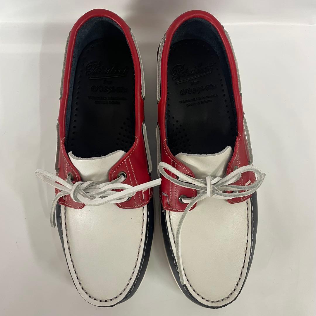 パラブーツ 0504 デッキシューズ トリコロール　レザー