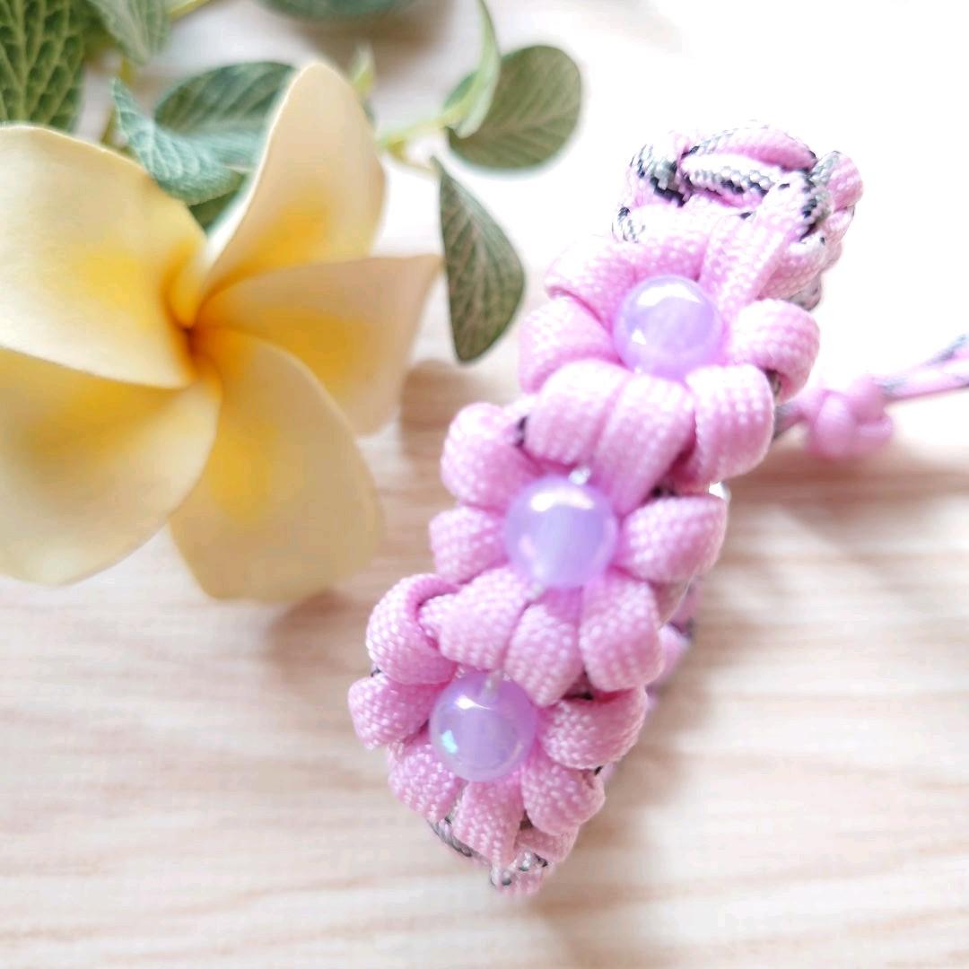 パラコードリード＆首輪　ハーフチョークタイプ　さくら　№084