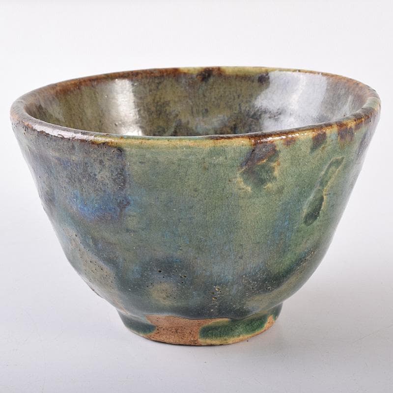 瀬戸焼　古瀬戸　窯変　海鼠釉　ぐい呑　酒盃　書付時代箱　V　R7768