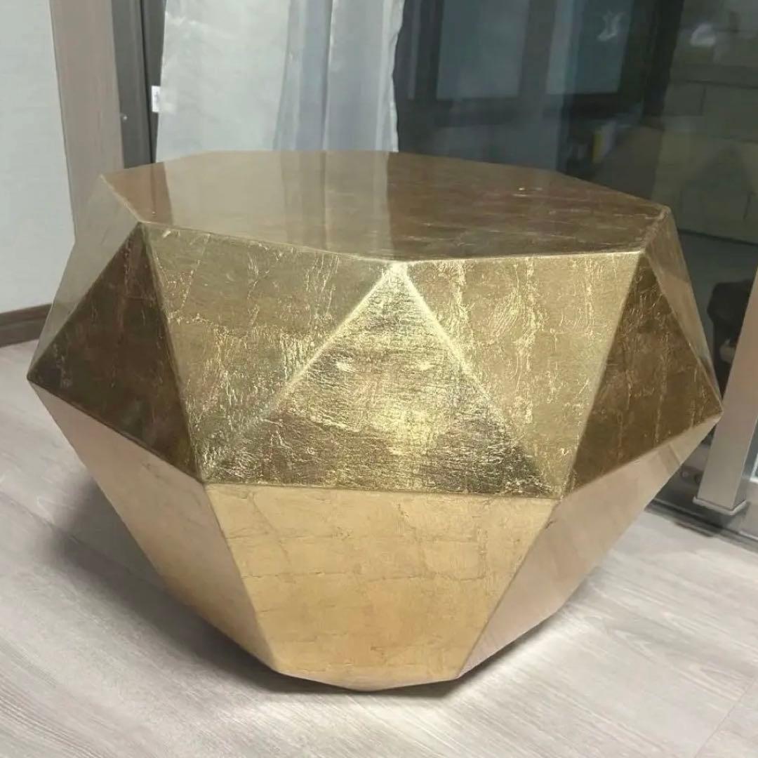 Francfrancダイヤモンド テーブル ゴールド フランフラン 多面 サイド