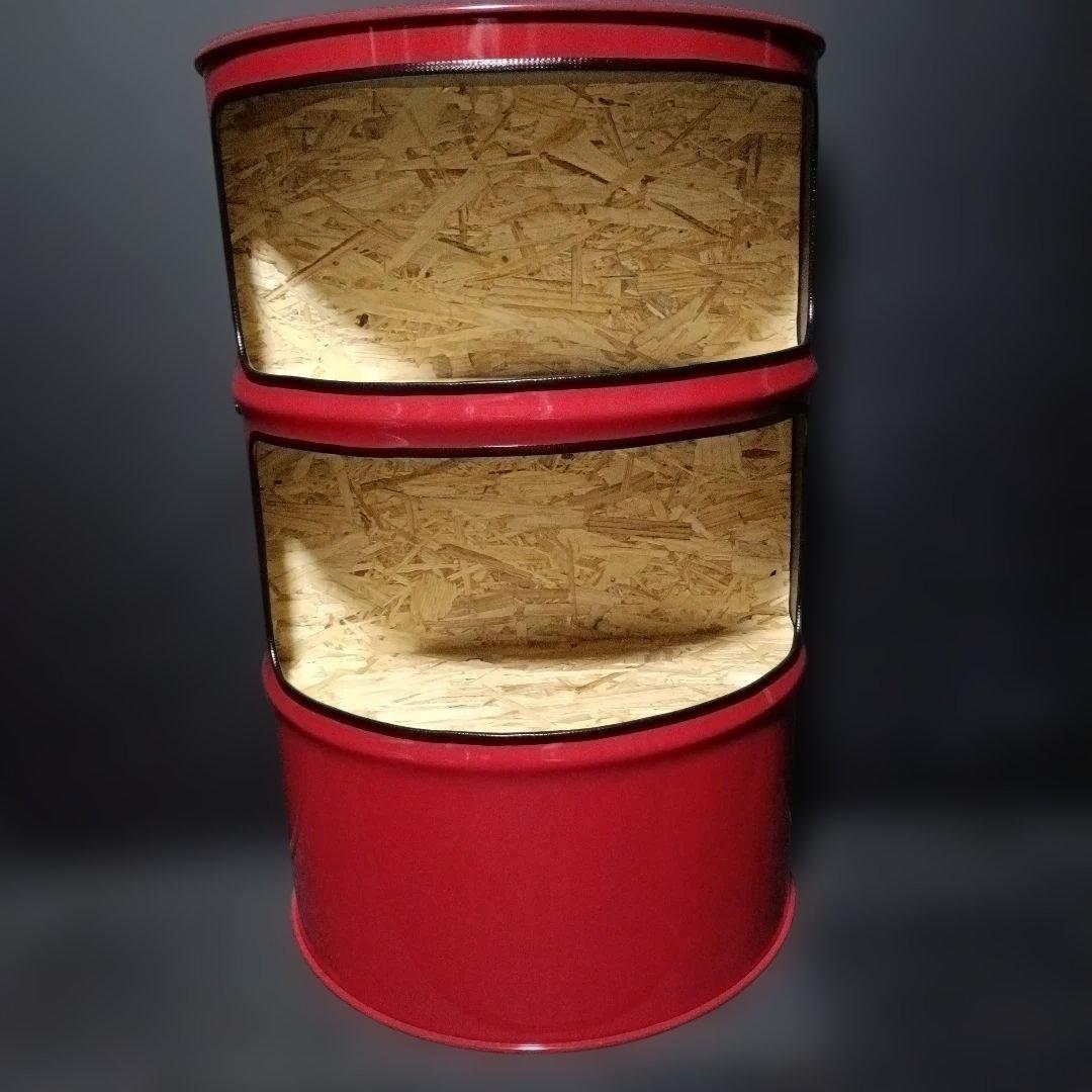 ​ドラム缶remakeBOX レッド＆OSB合板仕上げ！インダストリアルアート