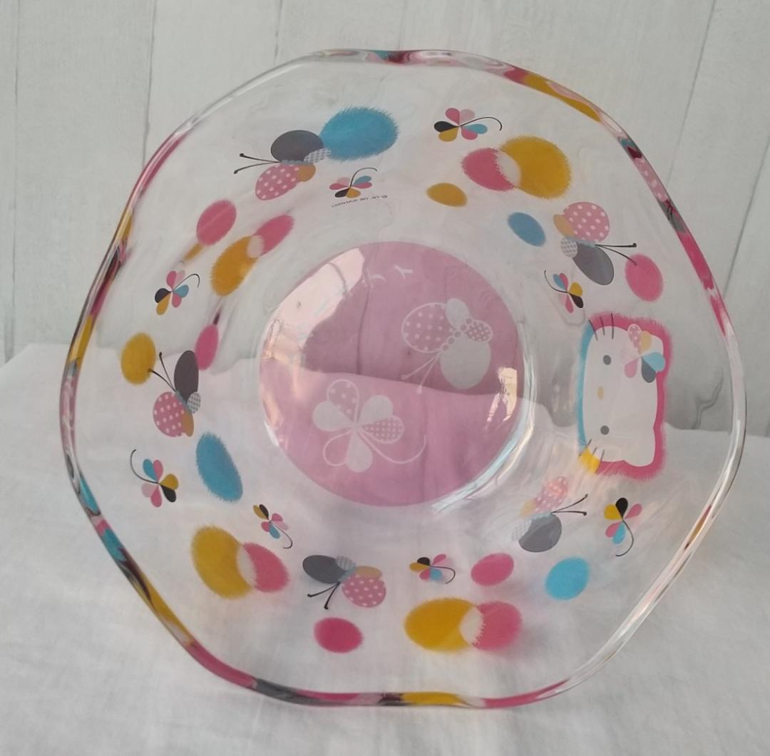 キティ　デザートグラス　ガラスボウル　皿　食器　蝶　クローバー　箸スプーン付き