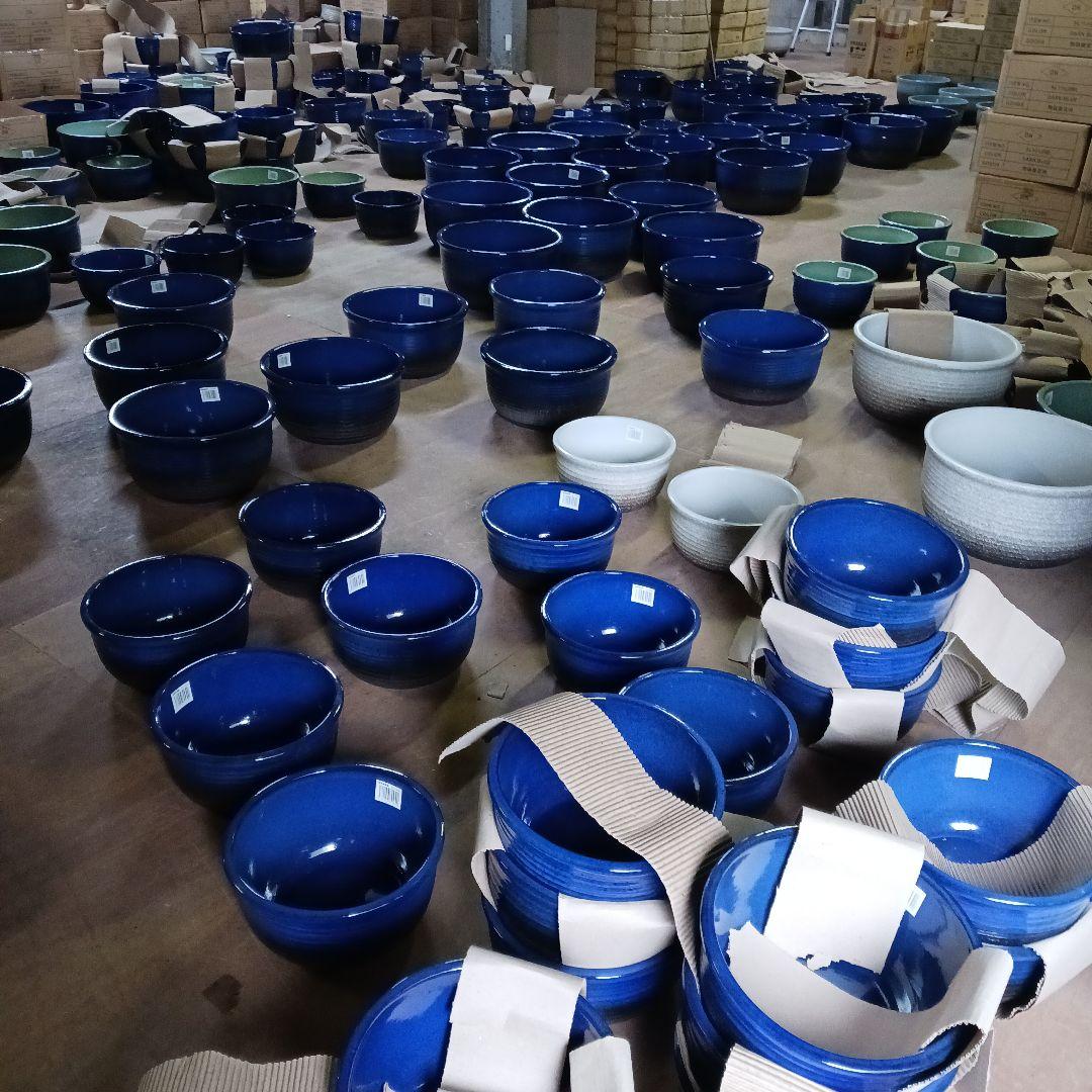 豆助　∅42　2個セット　陶器睡蓮鉢　メダカ鉢　難有　白　ホワイト　MWH