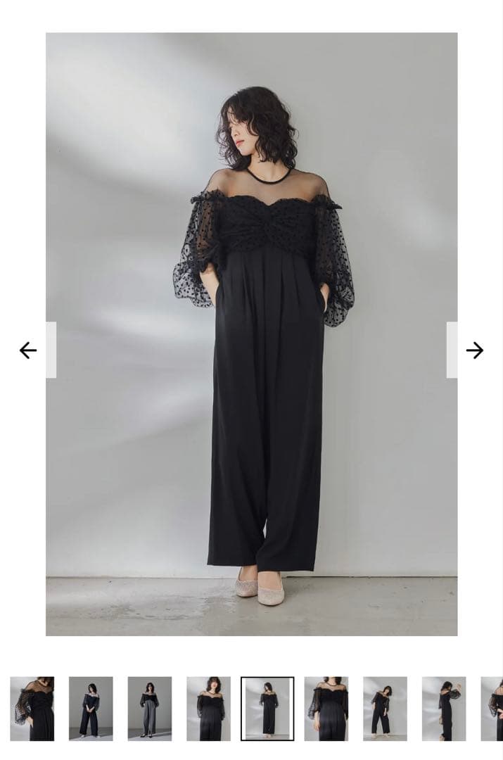 値下げ　未使用品ANDRESD アンドレスド フロッキードットパンツドレス