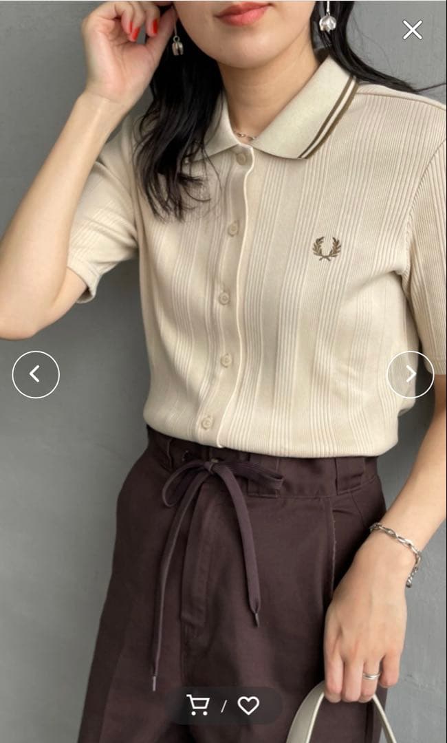 [FRED PERRY/フレッドペリー] ツインティップライン リブポロシャツ