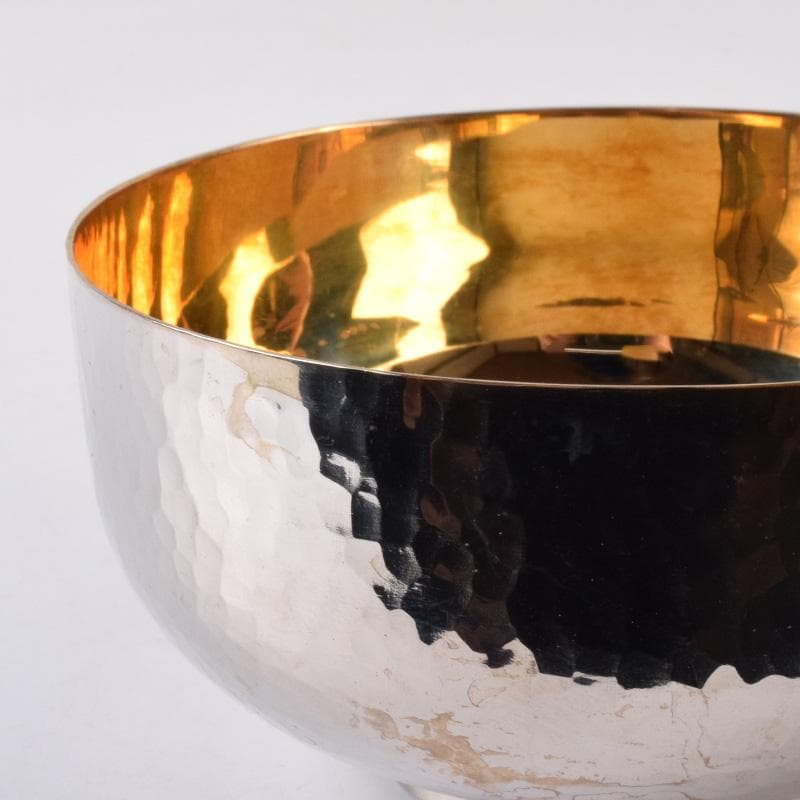 縁起物　銀製　鎚目　碗　124g　N　7483