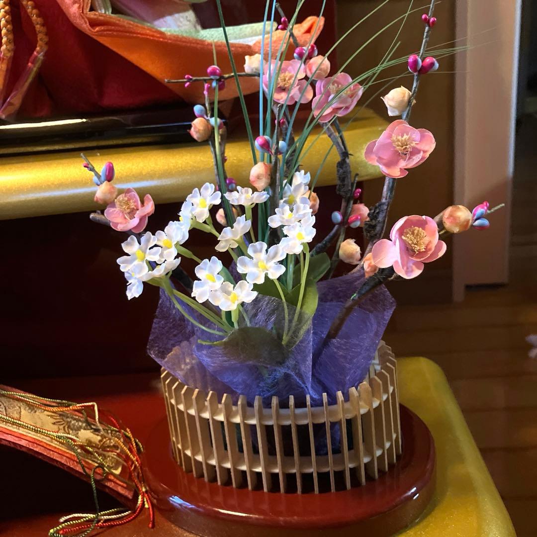 御京雛①平安春峰作　雛人形　三段飾り　お雛様　京都西陣織り　ひな人形3段　桜刺繍