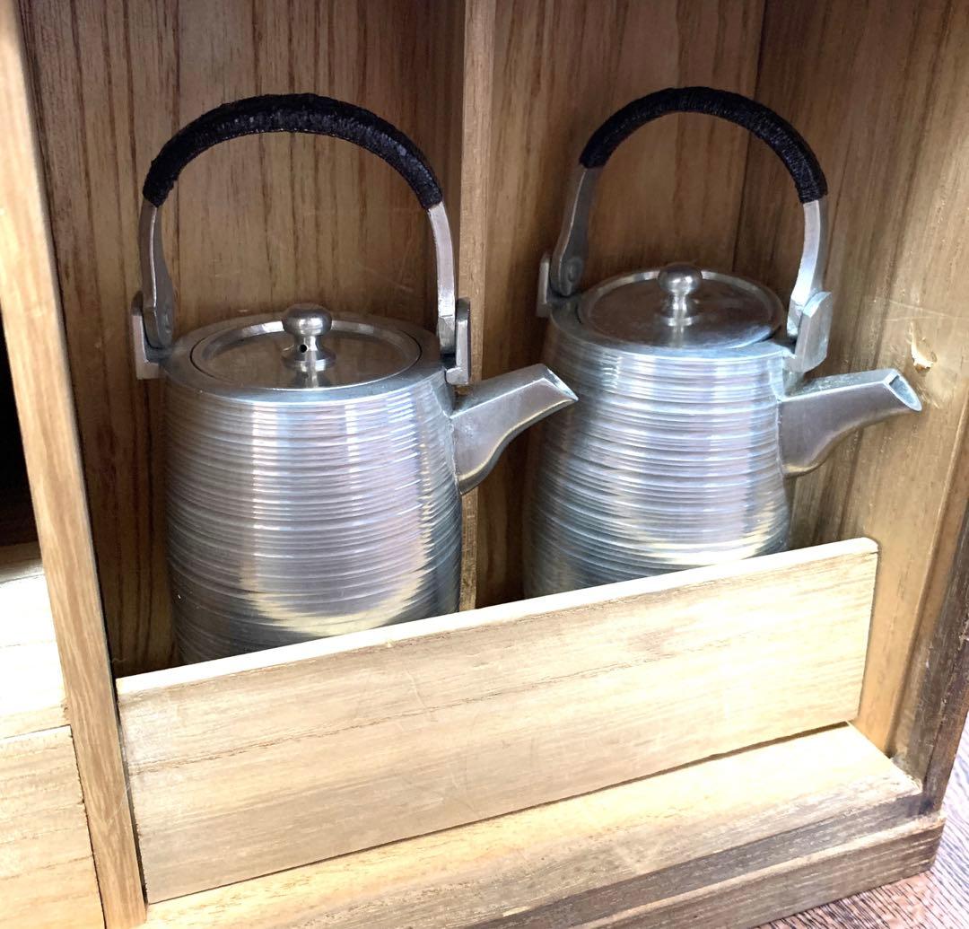 未使用美品　陶器　茶道具セット　銀素材　胴素材　ステンレス