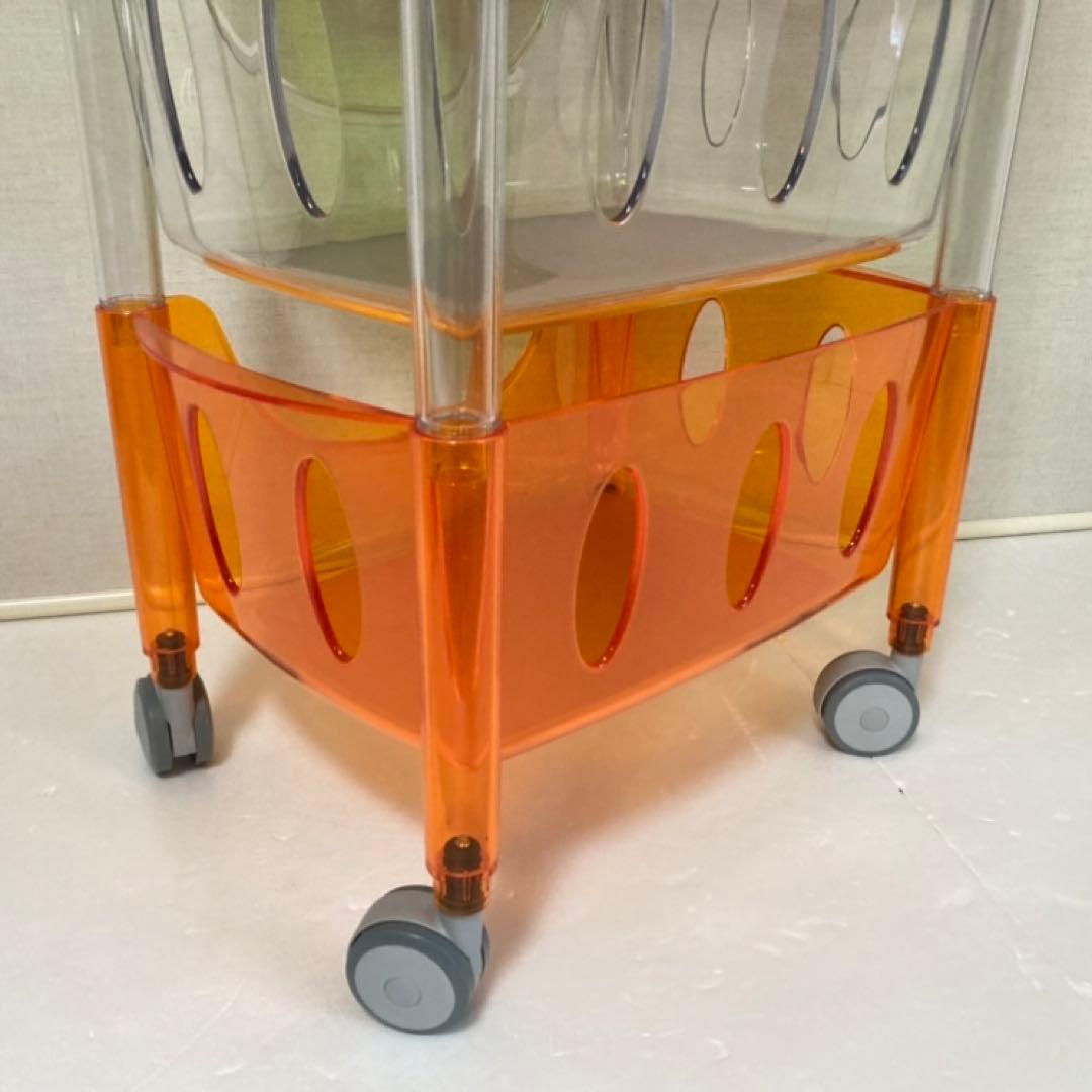 イタリア製 グッチーニ ワゴン ラック バスケット キャスター付き 収納 4段