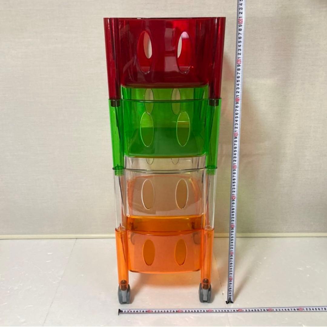 イタリア製 グッチーニ ワゴン ラック バスケット キャスター付き 収納 4段