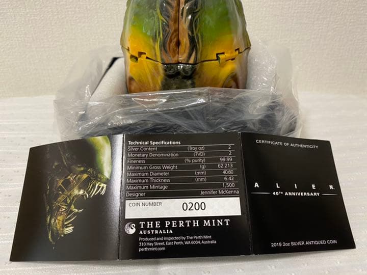 【最高鑑定】2019　エイリアン　エッグチェンバー　2オンス　銀貨　NGC