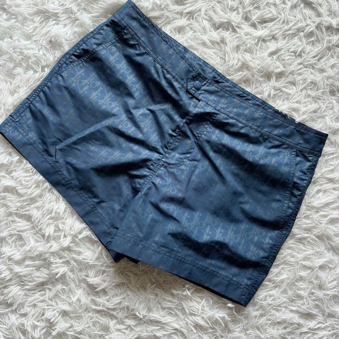 未使用品　ディオール オブリーク スイムショーツ M ブルー 総柄　ロゴ