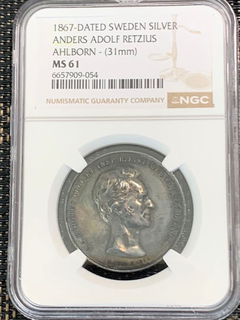 出品期間限定　珍品1867年 スウェーデン ダークトーン　レアな不気味な銀メダル