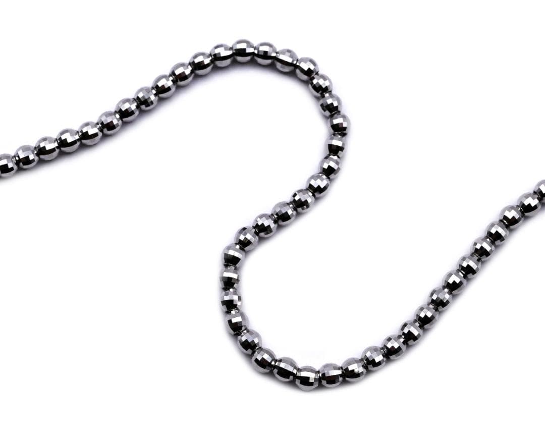 新品 Pt850ミラーカットボールチェーンブレスレット幅3.0mm長さ18cm