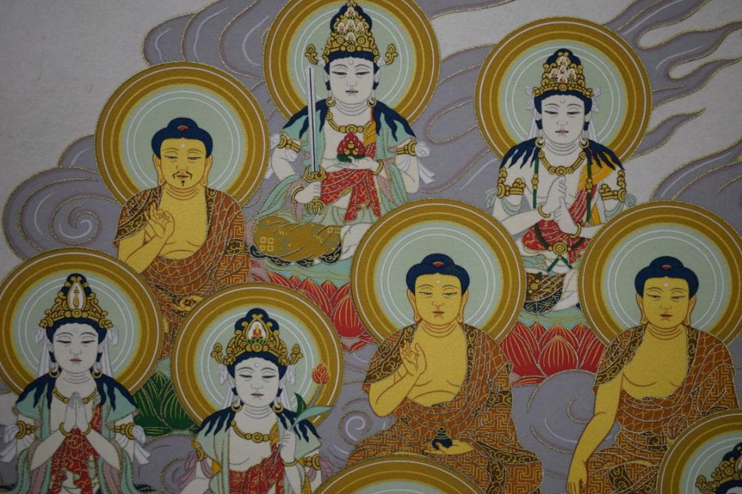 真作/四国霊場十三佛/高野山/奥之院/桐共箱付/布袋屋掛軸HH-15２