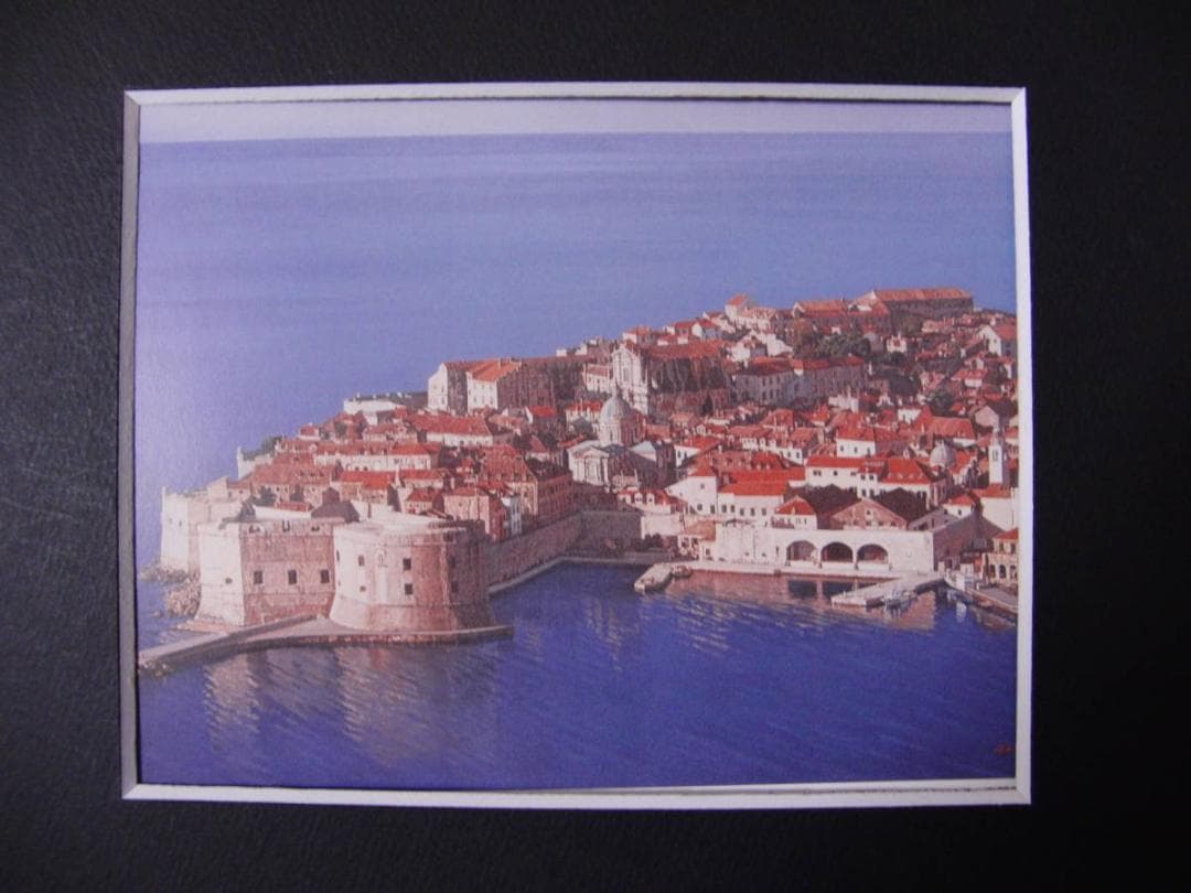 羽田 裕,「アドリア海の真珠」、希少な額装用画集より、新品高級額装付