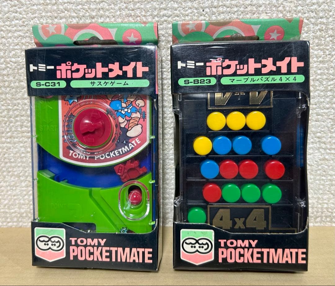 あ*く様 昭和レトロ　トミー　ポケットメイト　2種　サスケゲーム　マーブルパズル