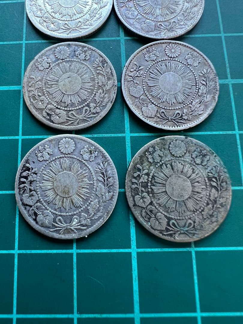 日本銀貨　旭日竜10銭銀貨　6枚ロット