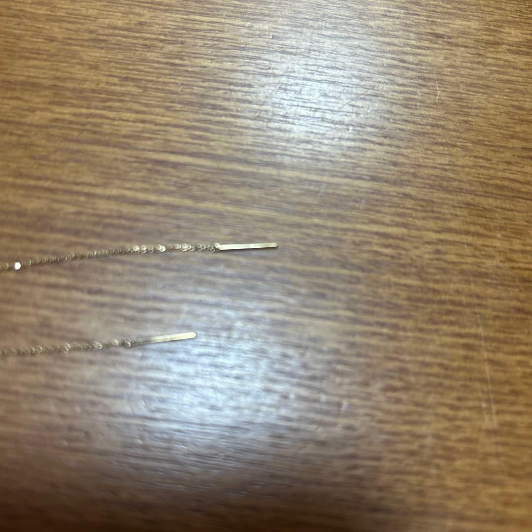 ゴールド ロングピアス ダイヤモンドカット