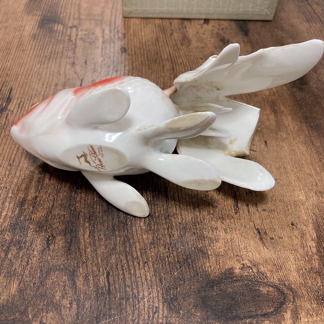 ノリタケ　ボーンチャイナ 金魚 琉金 シカ印　アンティークオブジェ　骨董　レトロ