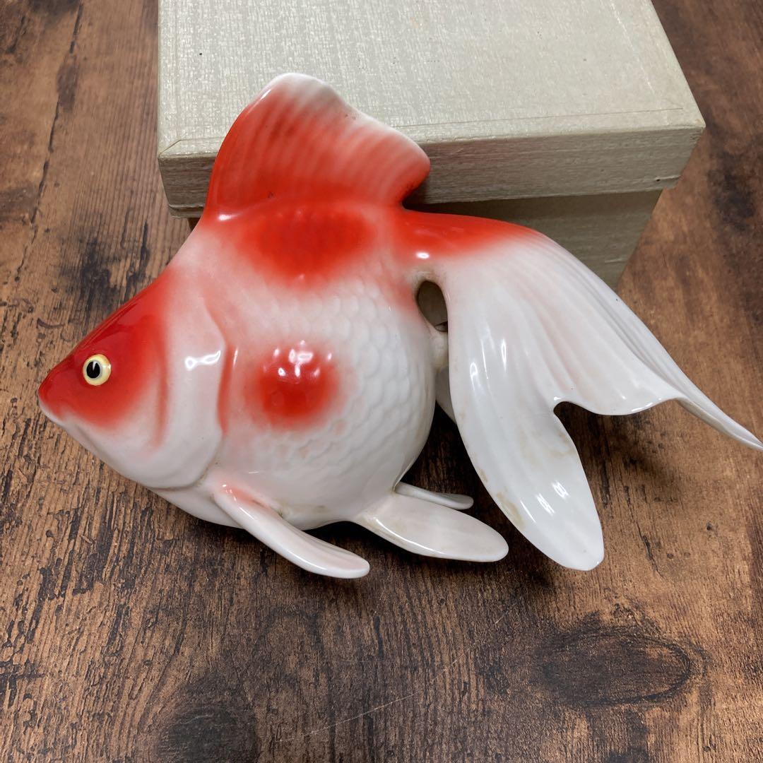 ノリタケ　ボーンチャイナ 金魚 琉金 シカ印　アンティークオブジェ　骨董　レトロ