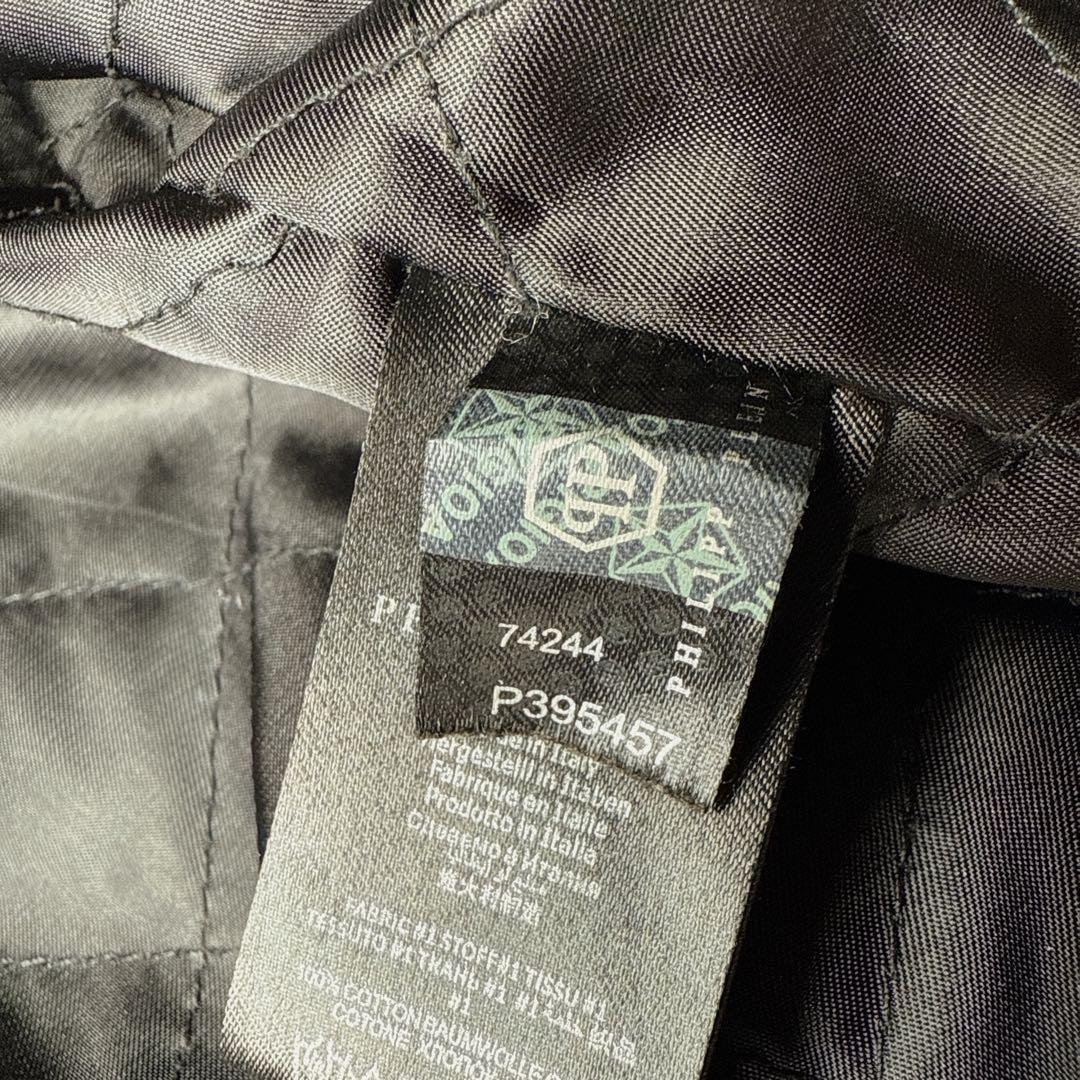 希少✨️大きい フィリッププレイン レザージャケット キルティング 黒 3XL