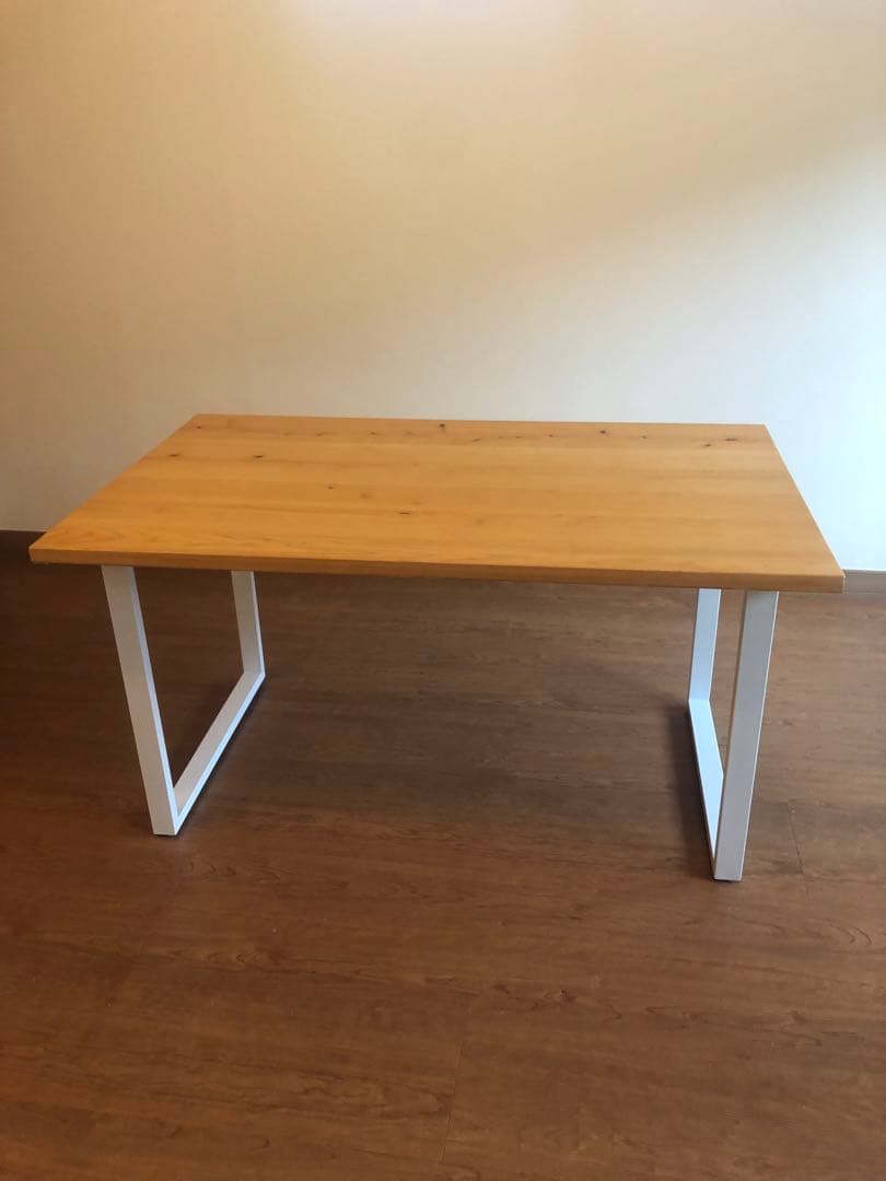 kanademono ウッドテーブル　Square 鉄脚　ホワイト　135×80