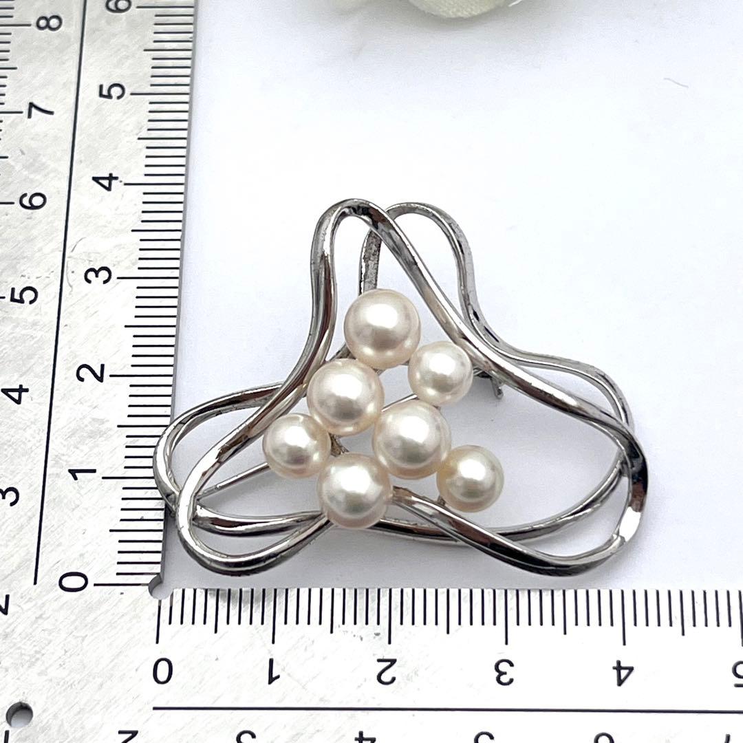 ミキモト　シルバー　パール　ブローチ　皇室御用達ブランド