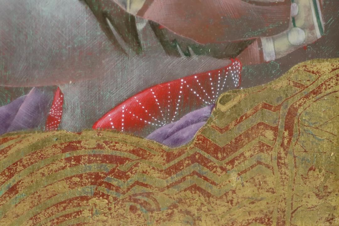 真作保証 智内兄助 「春の気」 アクリル3号 共シール 入手困難作家 希少作品