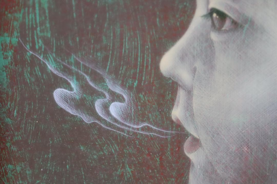 真作保証 智内兄助 「春の気」 アクリル3号 共シール 入手困難作家 希少作品