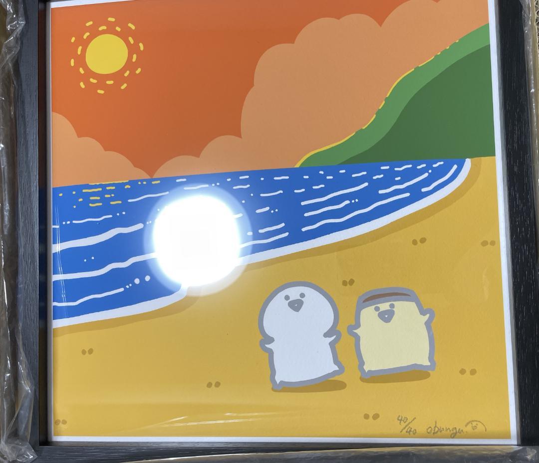 【新品未使用】 お文具といっしょ 複製原画 No.9 海を背にポーズ