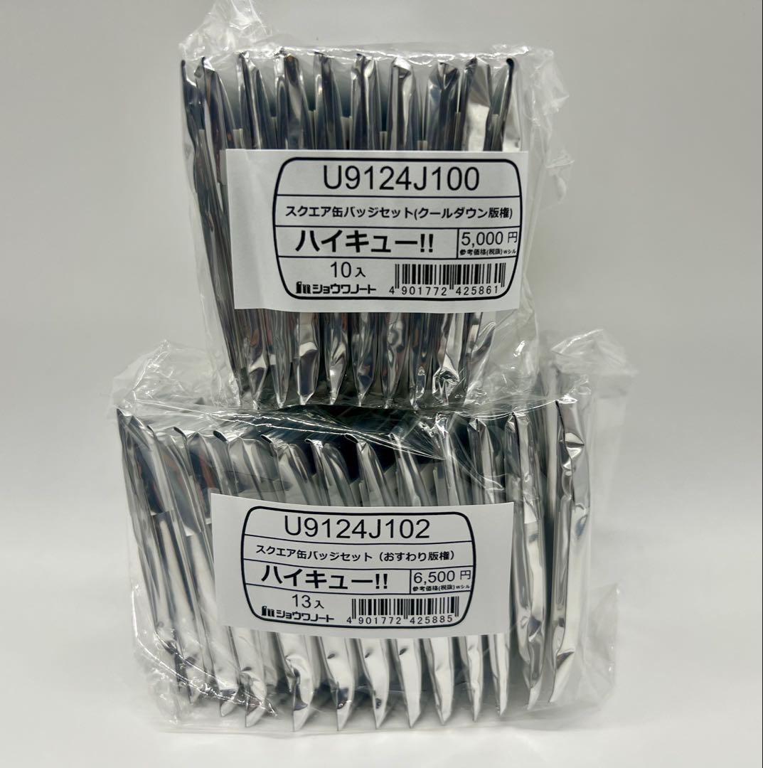 新品 ハイキュー‼︎ スクエア 缶バッジ クールダウン おすわり 2種セット