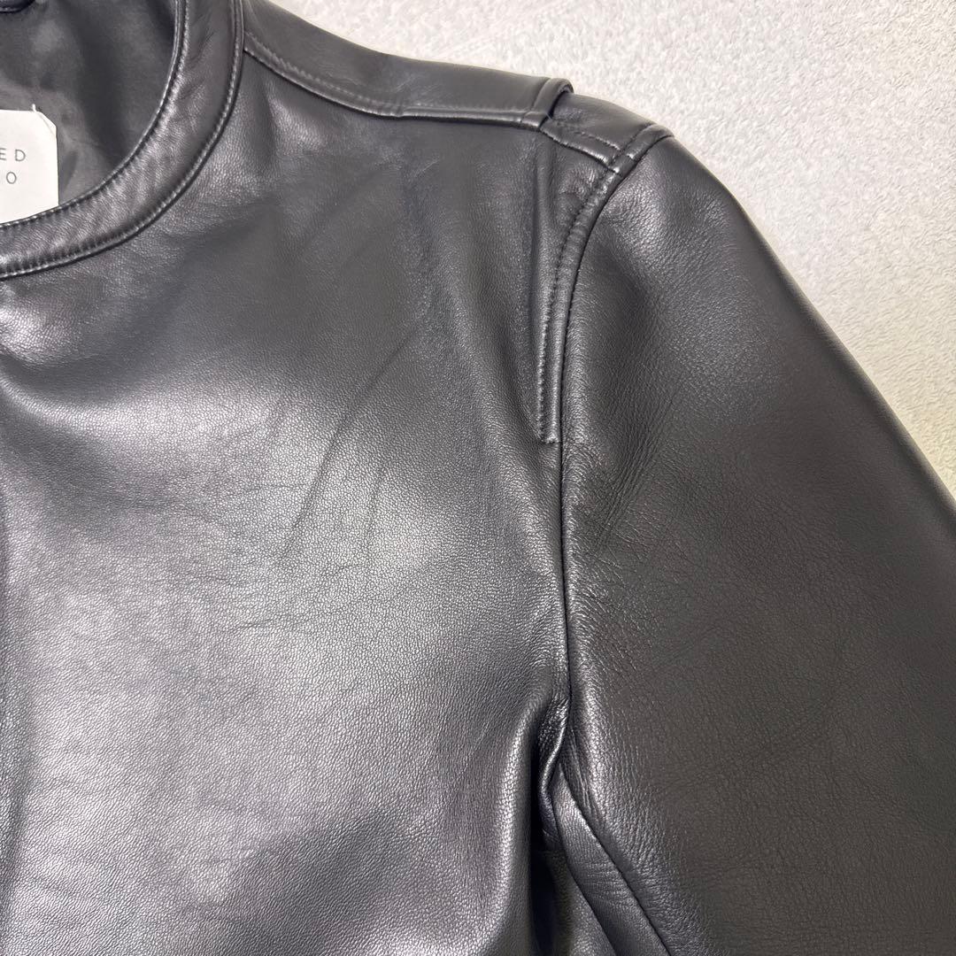 ユナイテッド東京 希少なサイズ4【XL】 ノーカラーシングルライダース