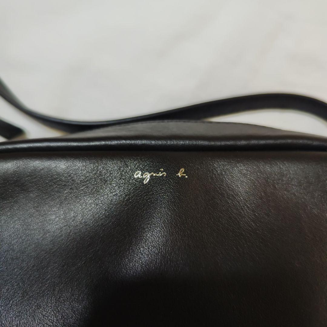 アニエスベー　ポシェット　ブラックレザー